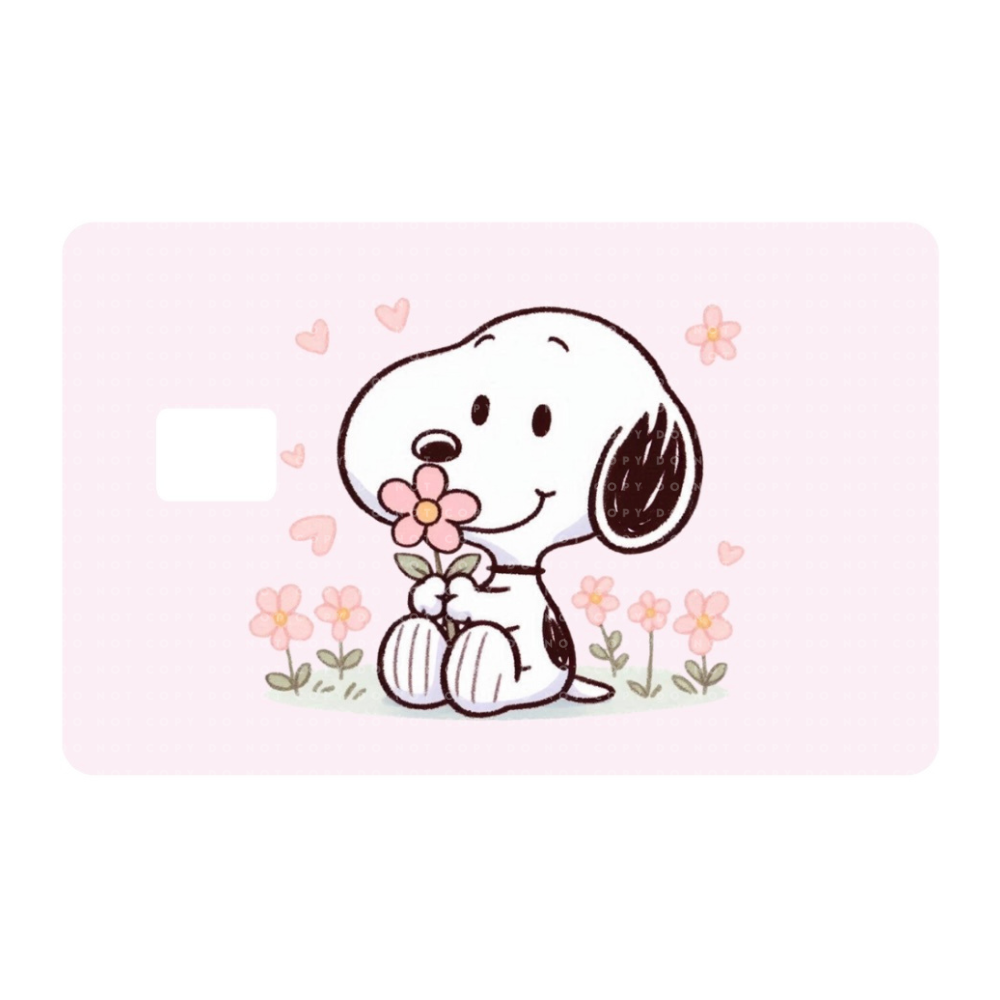 Puppy in Flower Bed Card Skins