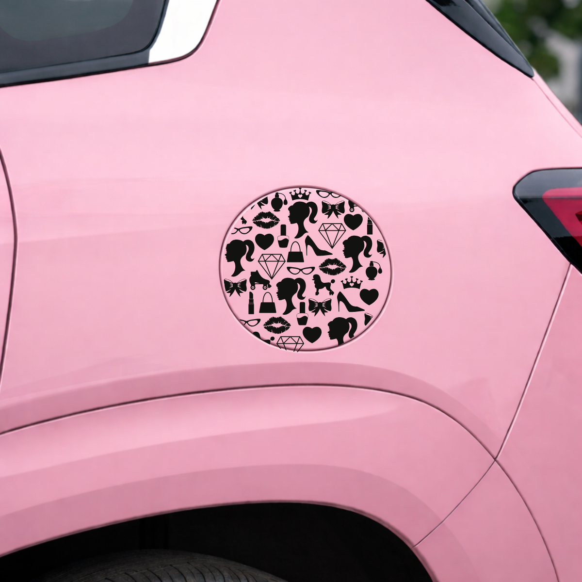 Pink Doll Gas Tank Decal