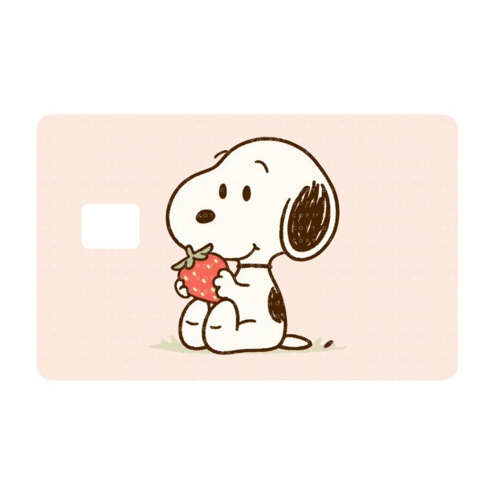 Puppy Holding Strawberry Card Skin