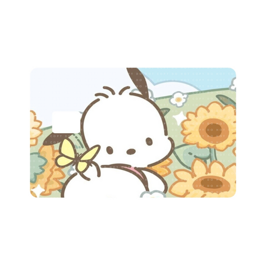 Puppy in Sunflowers Card Skin