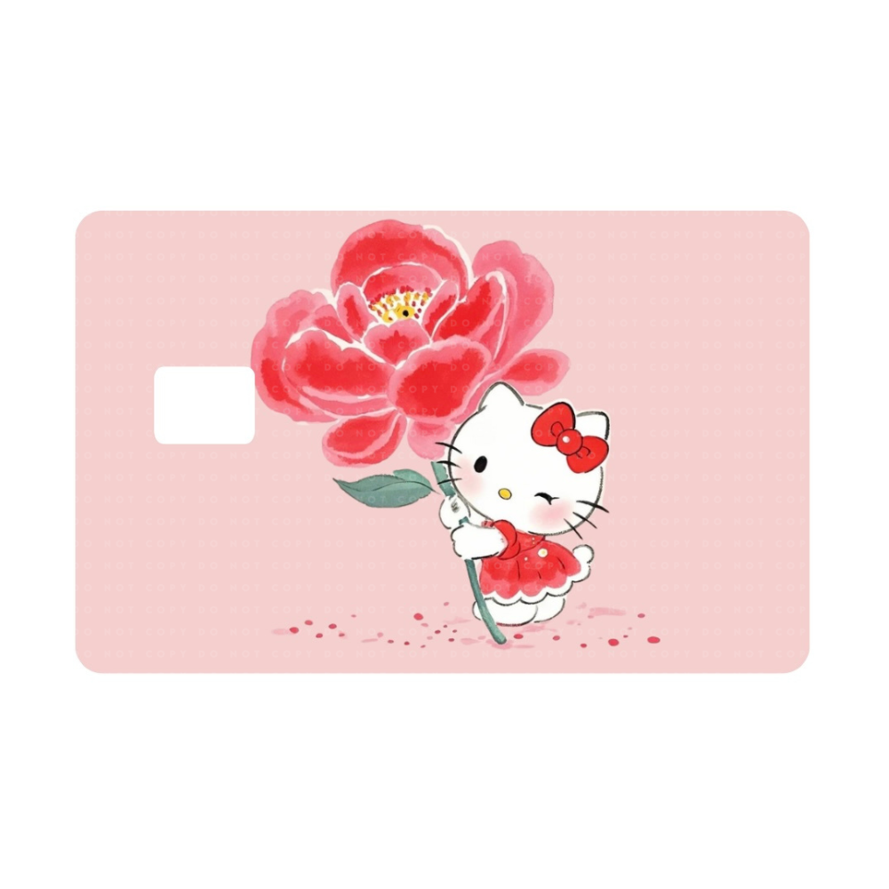 Kawaii Kitty with Rose Card Skin