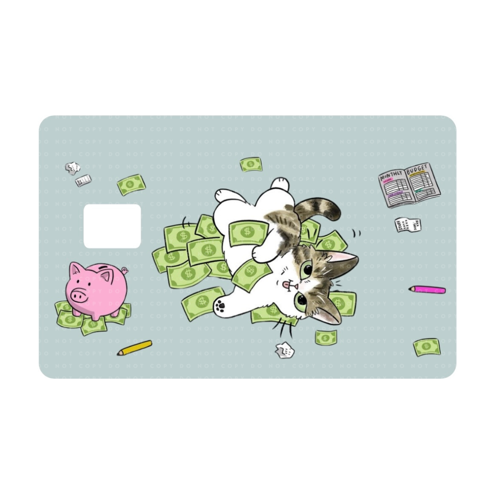 Cat Rolling in Money Card Skin