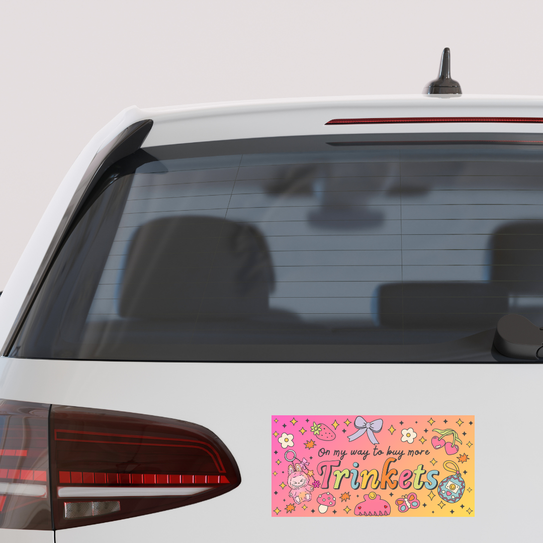 Monsters- On my way to buy more trinkets bumper sticker