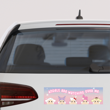 Angels are watching over me bumper sticker