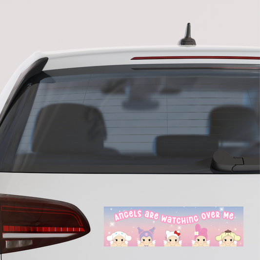 Angels are watching over me bumper sticker