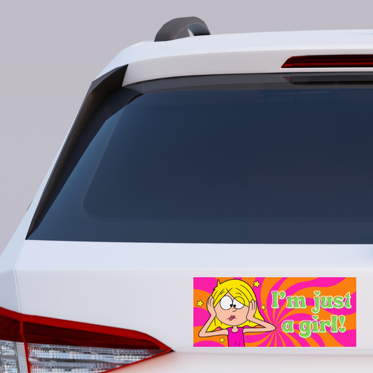 LM I'm Just A Girl Bumper Sticker