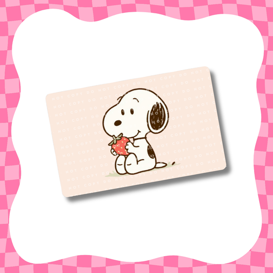 Puppy Holding Strawberry Card Skin