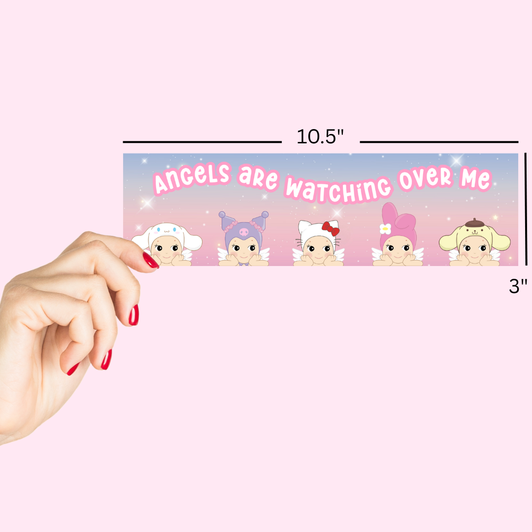 Angels are watching over me bumper sticker