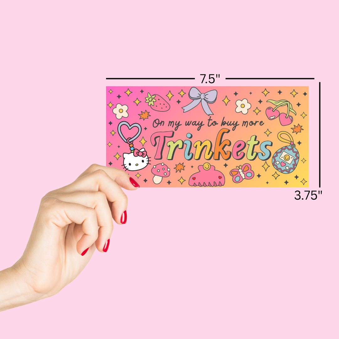 Kitty- On my way to buy more trinkets bumper sticker