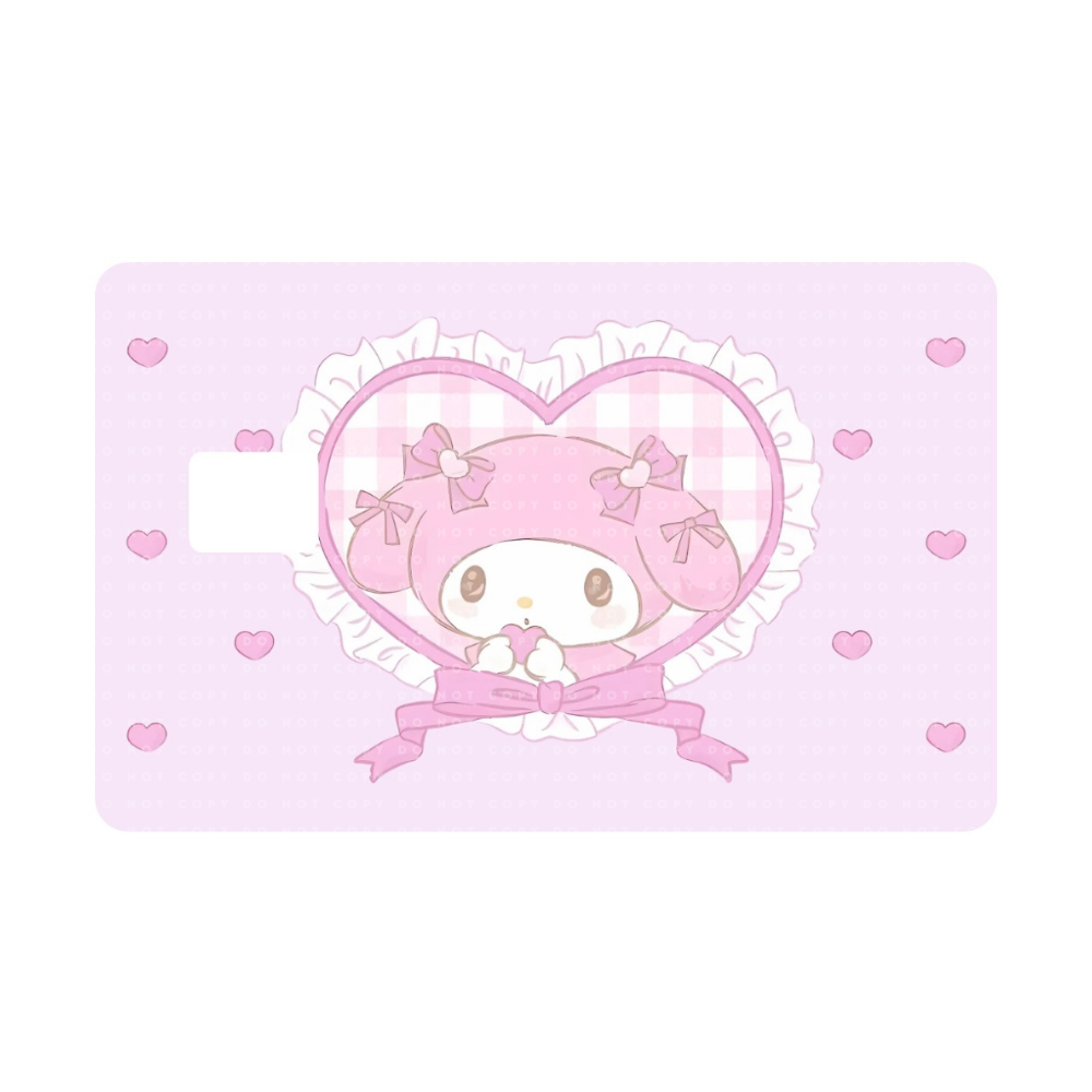 Kawaii Bunny Ruffled Heart Card Skin