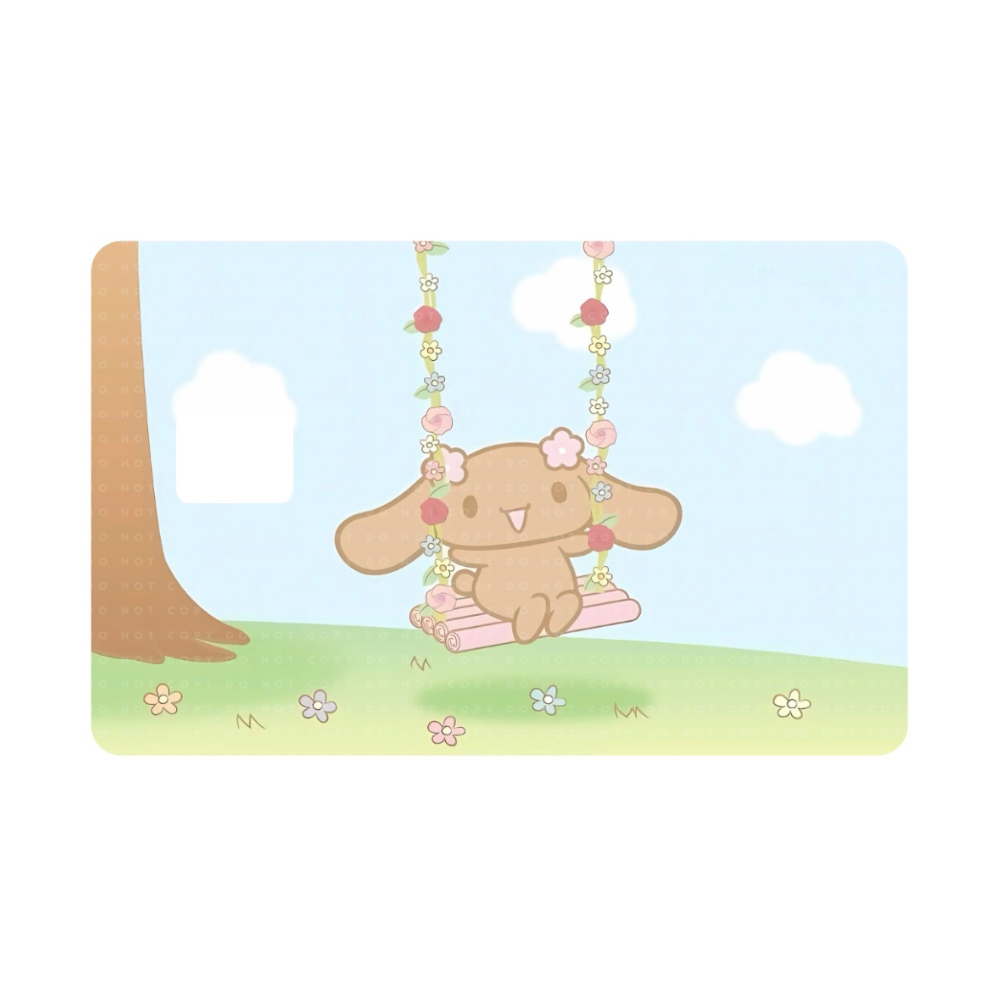 Brown Pup Flower Swing Card Skin