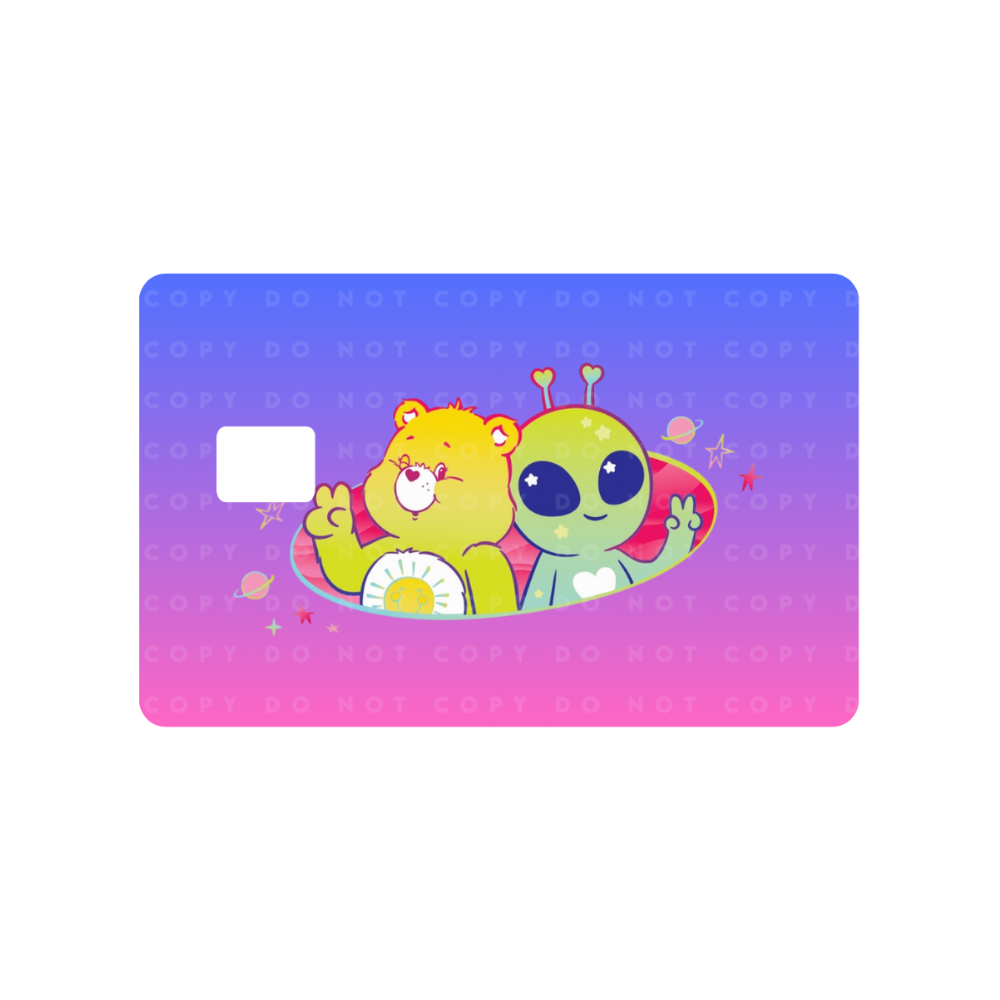 Cute Bear and Alien Card Skin