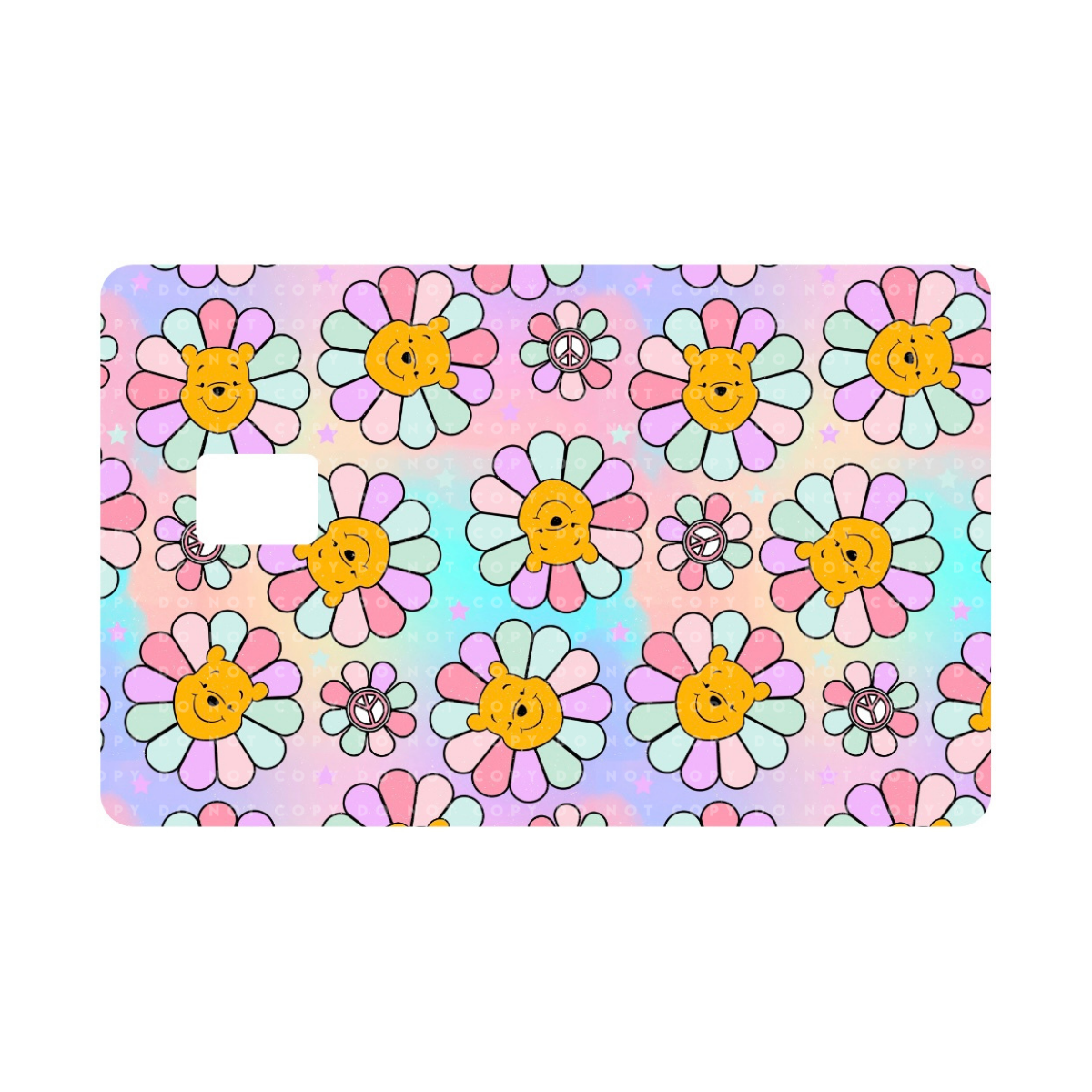 Hunny Bear Flowers Card Skin