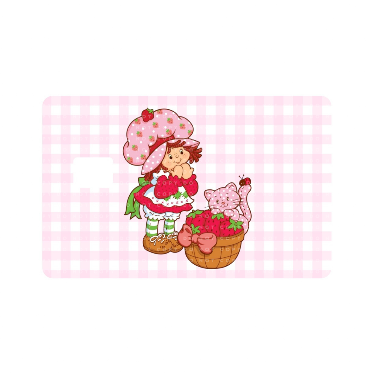 Strawberry Girl Gingham Card Skin