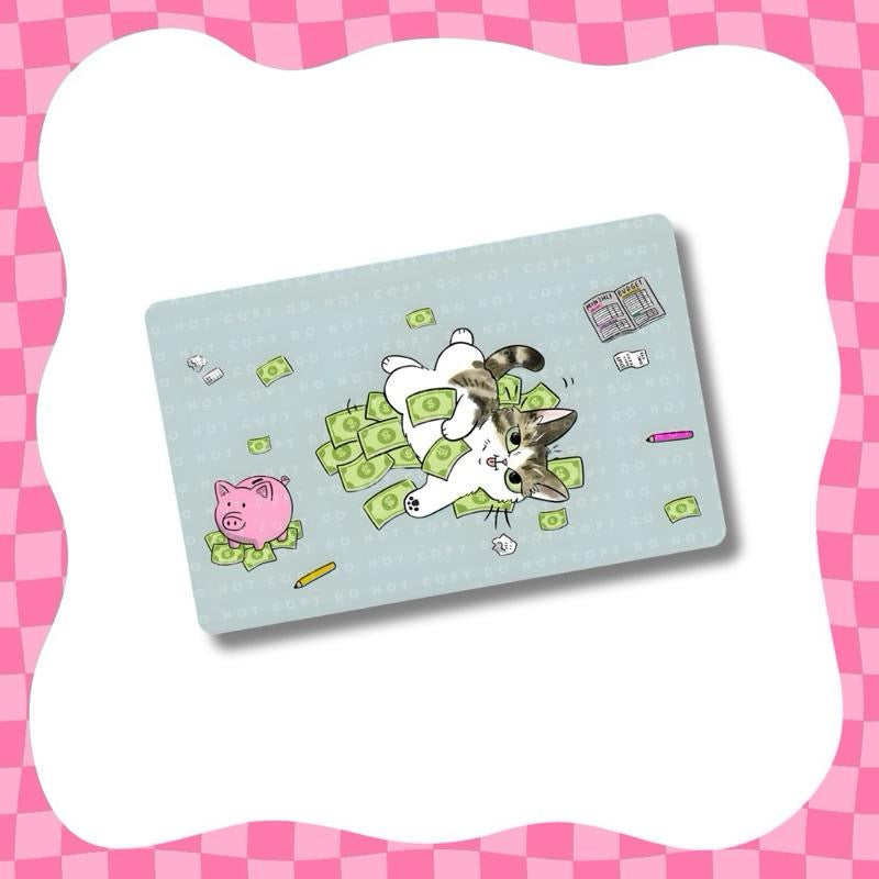Cat Rolling in Money Card Skin