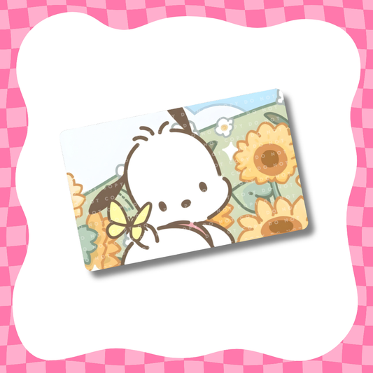 Puppy in Sunflowers Card Skin