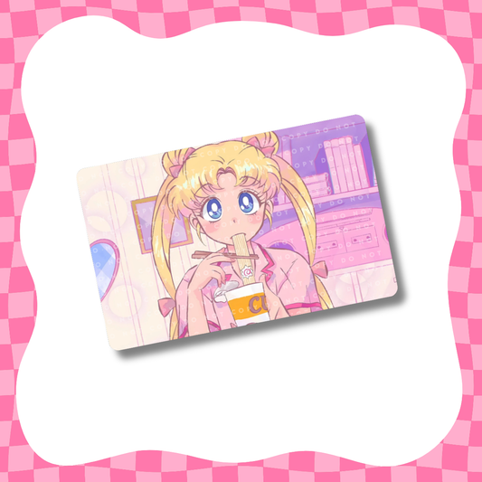 Anime Girl Ramen Card Skin