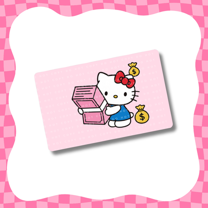 Diseño de tarjeta de dinero de gatito kawaii