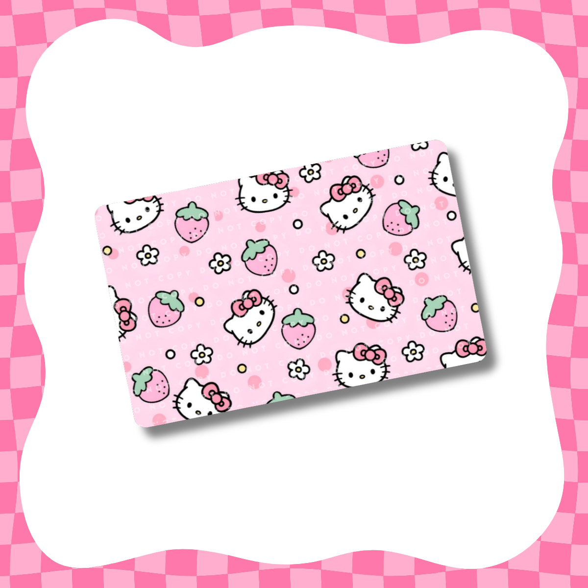 Kitty Strawberries Card Skin