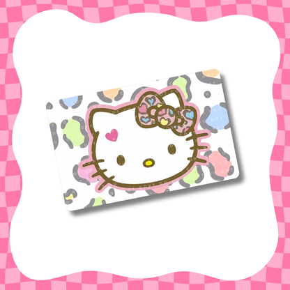 Diseño de tarjeta de gatito leopardo