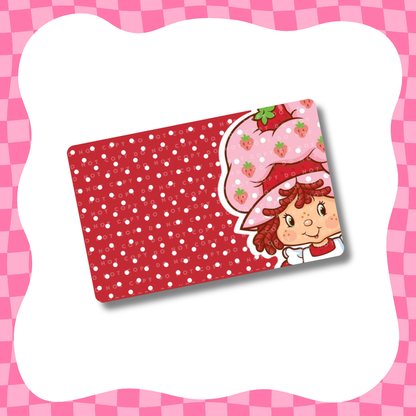 Diseño de tarjeta Strawberry Girl de los 80