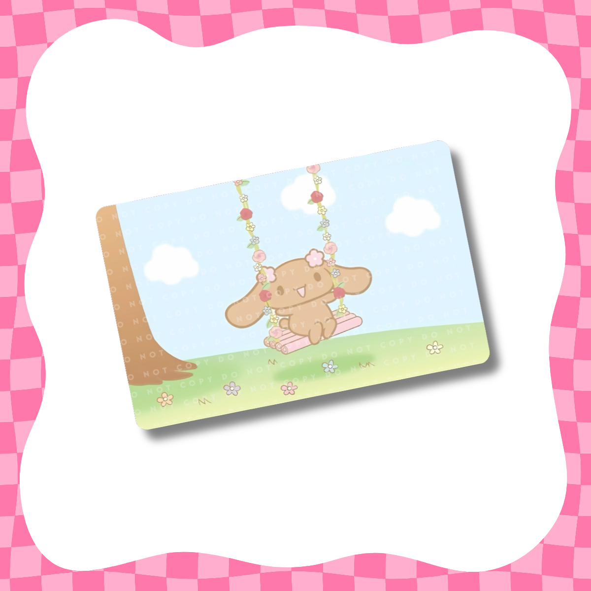 Brown Pup Flower Swing Card Skin