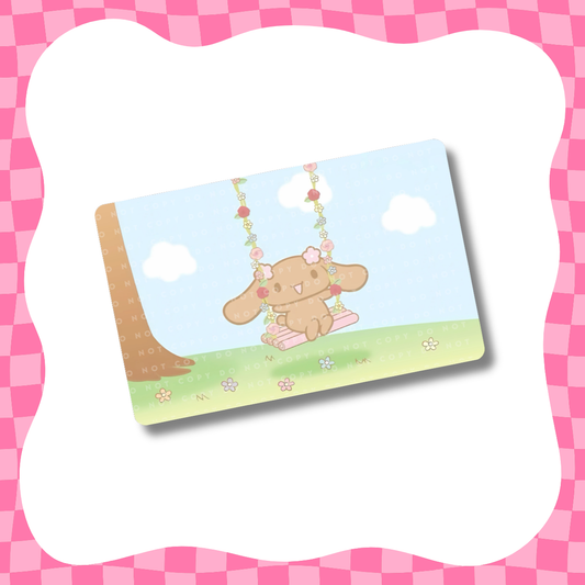 Diseño de tarjeta de felicitación con diseño de cachorro marrón y flores