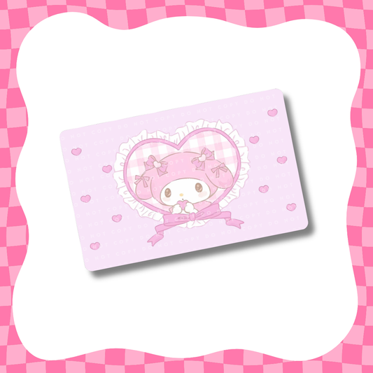 Diseño de tarjeta de conejito kawaii con corazón con volantes