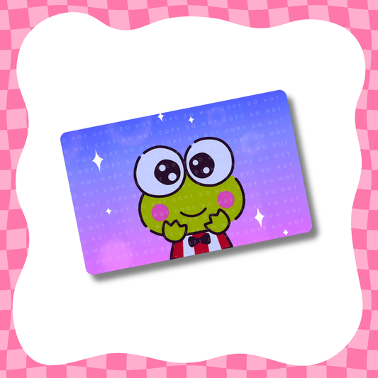 Kawaii Frog Purple Card Skin