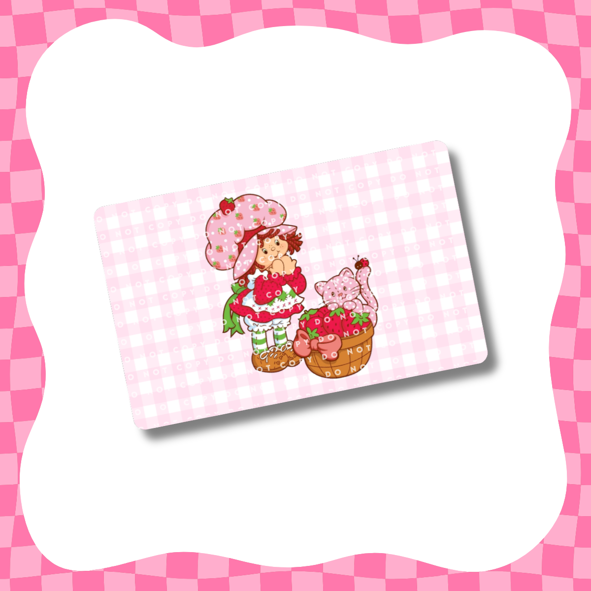 Strawberry Girl Gingham Card Skin