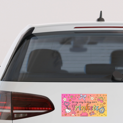 Kitty- On my way to buy more trinkets bumper sticker