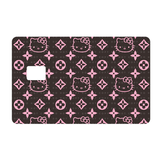 Designer Inspired Card Skin (black and pink)