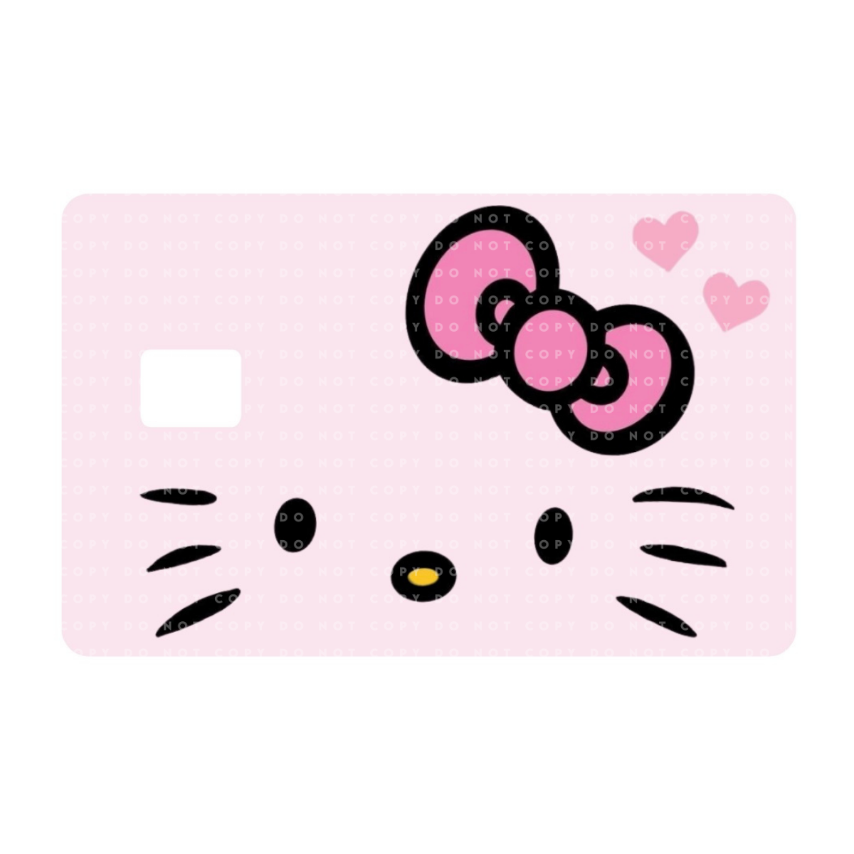 Pink Kawaii Kitty Face Card Skin