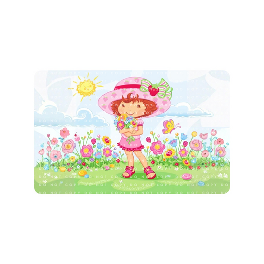 Strawberry Girl Flower Garden Card Skin
