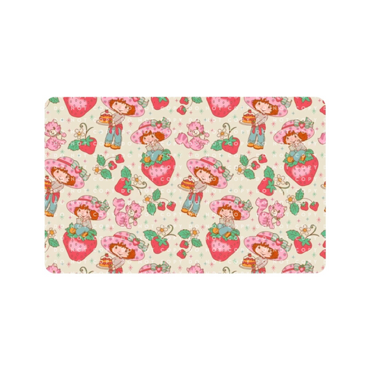 Strawberry Girl and Cat Card Skin