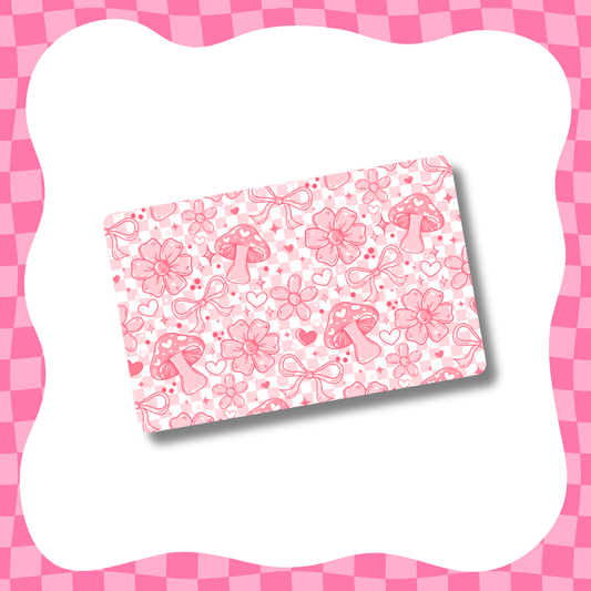 Pink Mushrooms Card Skin