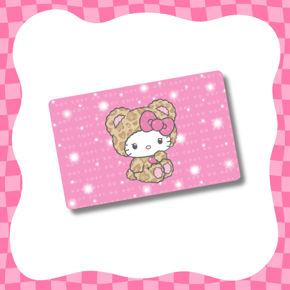 Piel de tarjeta de mono de gatito con leopardo