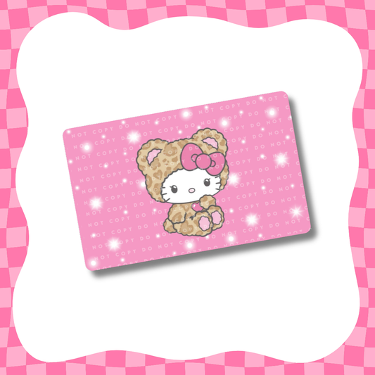 Kitty in Leopard Onsie Card Skin