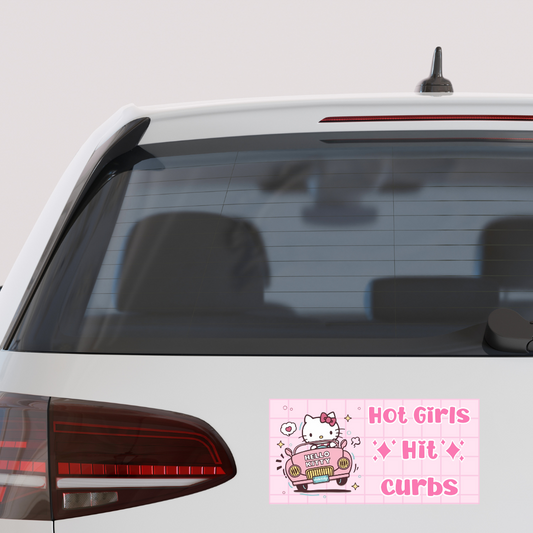 Hot Girls Hit Curbs Bumper Sticker