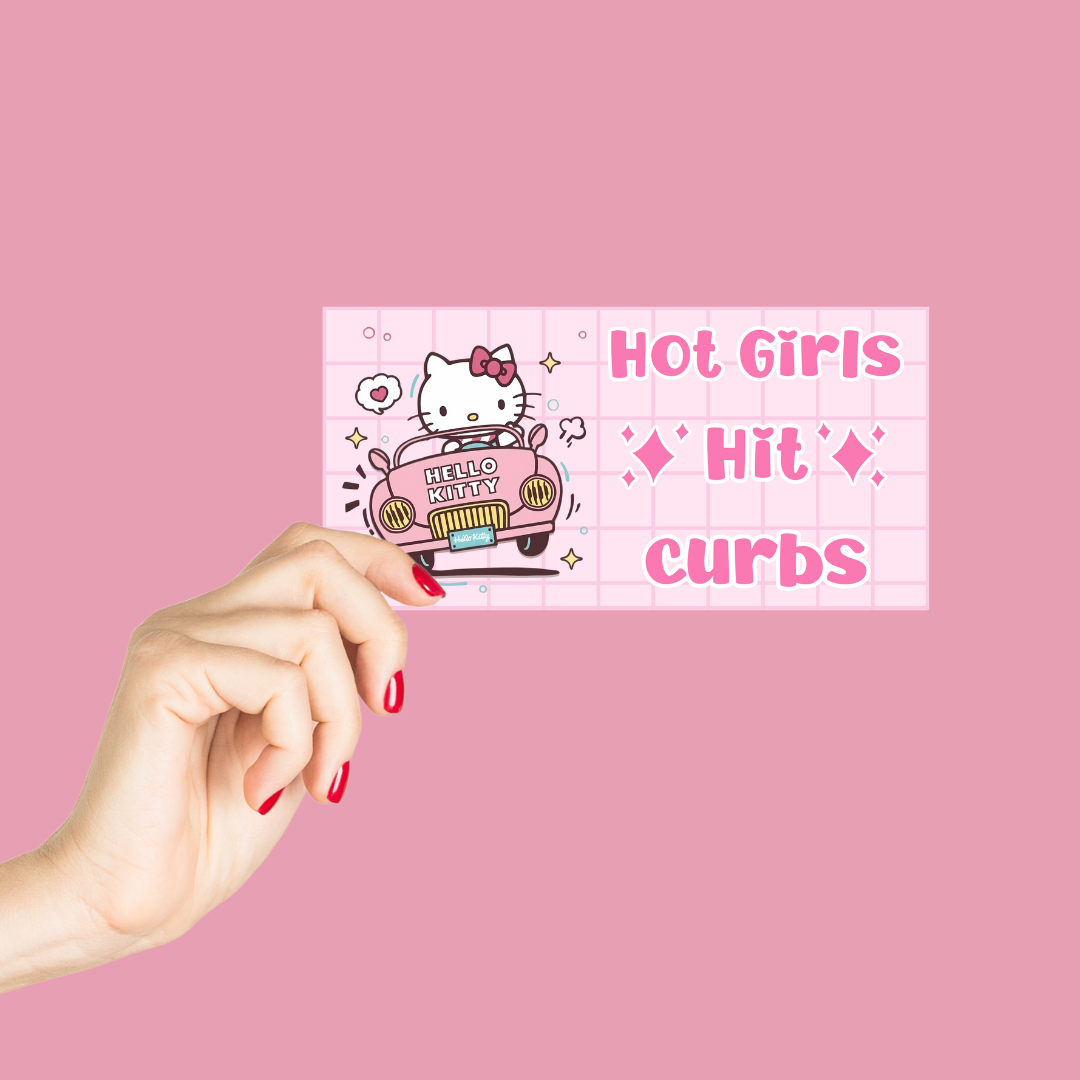 Hot Girls Hit Curbs Bumper Sticker